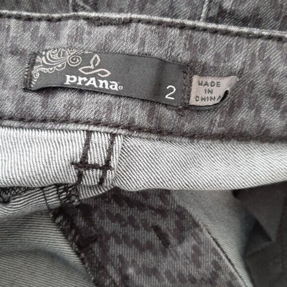 PRANA Kara Slim Fit Zig-Zag Abstract Pattern Jeans Pants Gray Sz 2 - Picture 13 of 15